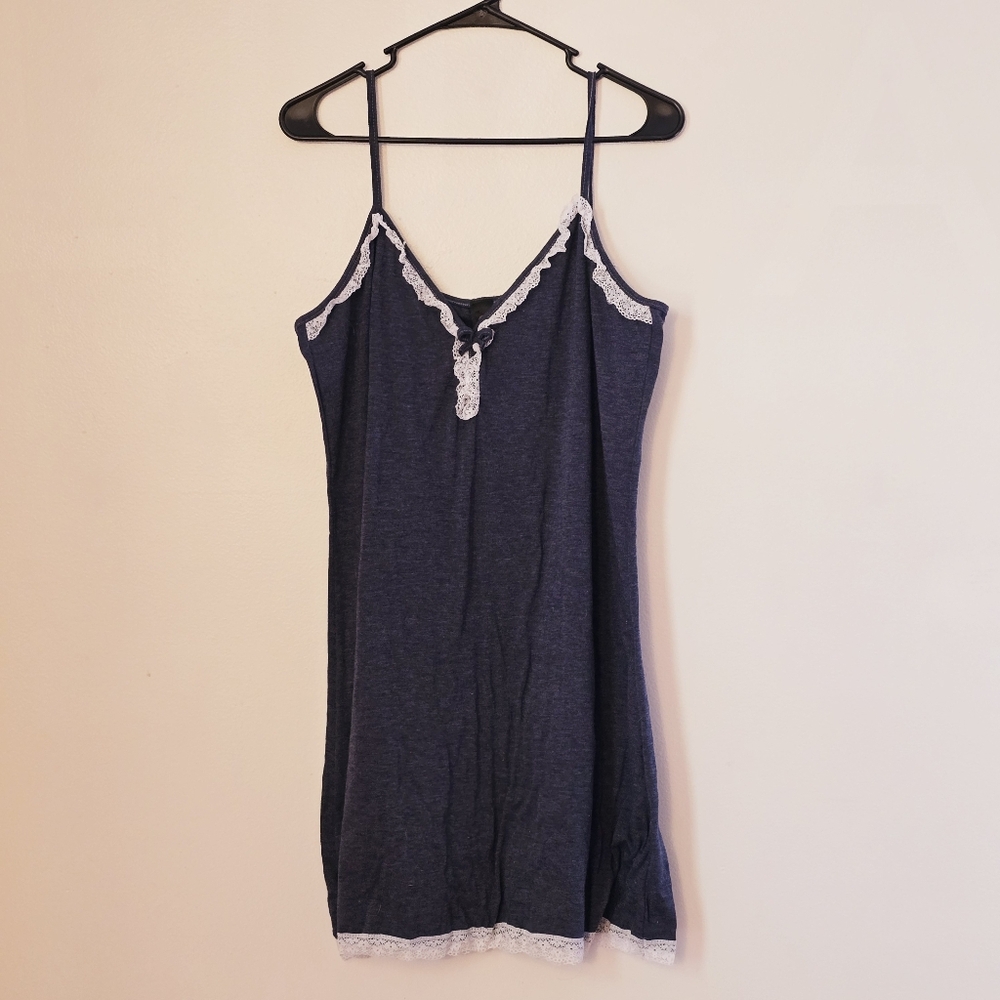 Jenize Women's XL Blue Lace Spaghetti Strap Night Dress